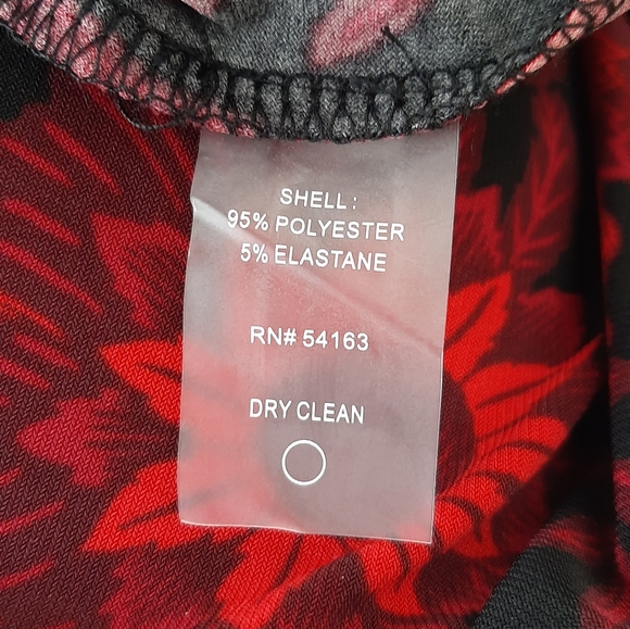 NWT! Tommy Hilfiger Floral Dress Black & Red - Picture 9 of 9